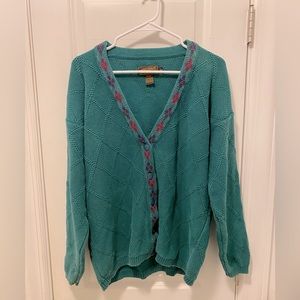 Vintage Eddie Bauer Cardigan with Argyle details